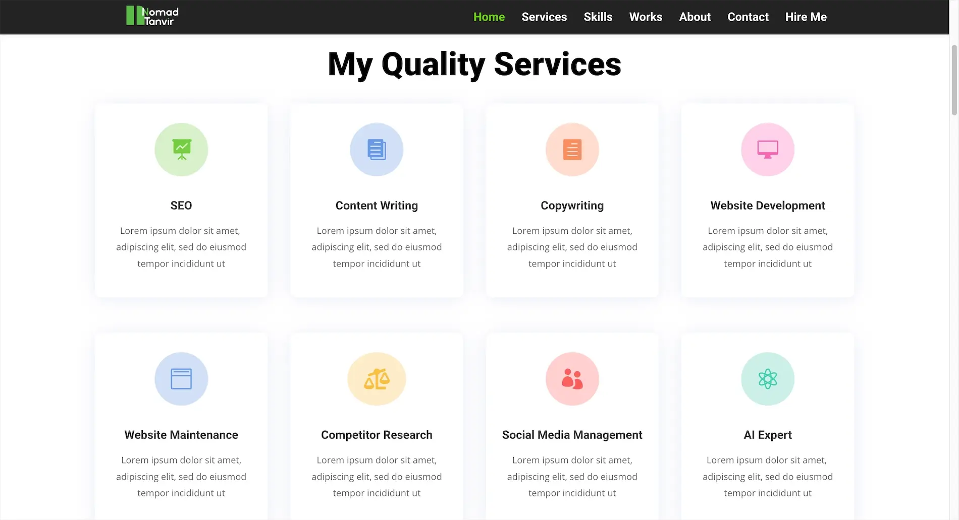 my services are SEO and content writing